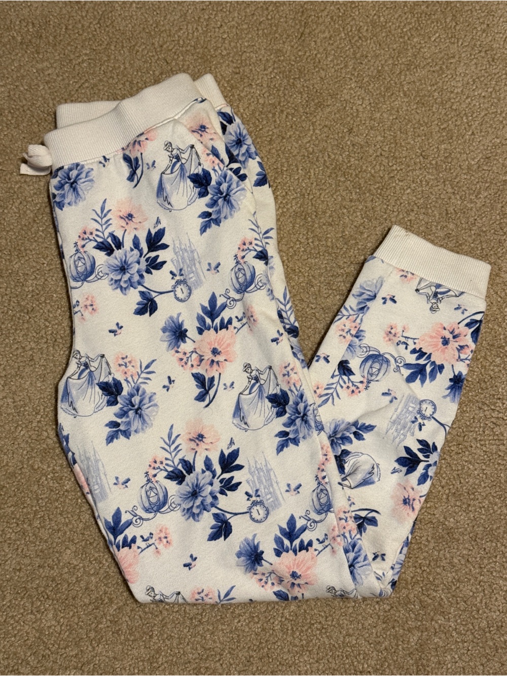 Disney x Janie and Jack Girls Floral Jogger Pants - Cinderella